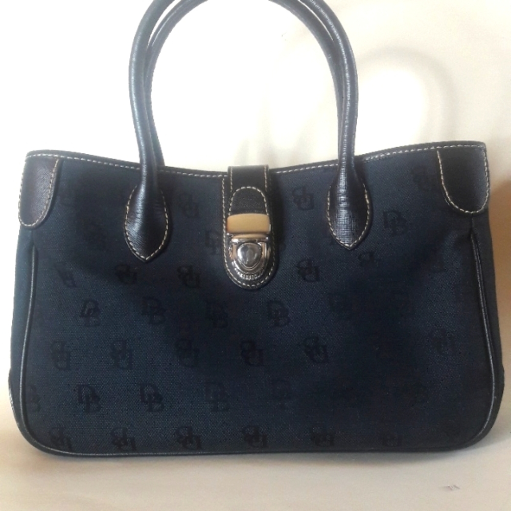 Dooney & Bourke Black Logo-Print Shoulder Tote